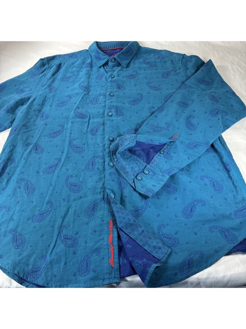 Robert Graham Andretti Mens LS Blue Paisley Button Up Shirt Size X L Knowledge